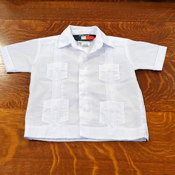 D'Accord White Cuban Guayabera Shirt - Picture 1 of 6